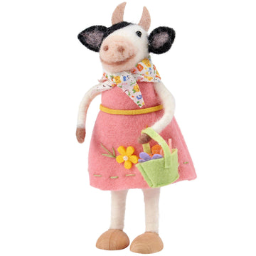 Primitives by Kathy Primitives by Kathy - Flower Basket Cow Critter